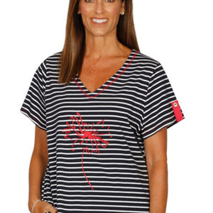 floral stripe t-shirt (2524)