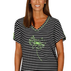 floral stripe t-shirt (2524)