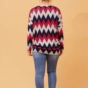 l/s chevron print top (t168074)