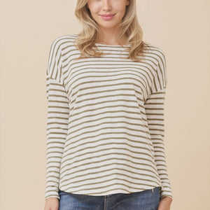 Top l/s stripe top (T518939)