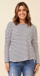 Top l/s stripe top (T518939)