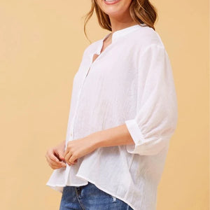 3/4 slv. blouse mandarin collar (t524352)