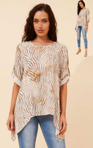 3/4 slv. hanky hem top (t736717)