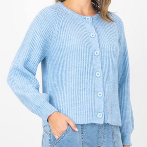 lofty rib crew cardigan (w613)