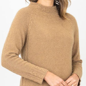 merino wool &angora funnell cable pullover (w672)
