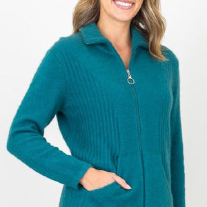 merino wool&angora waffle cardi (w674)