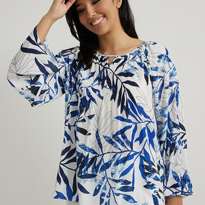 leaf print blouse (22914)