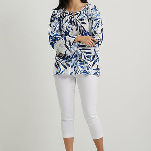 leaf print blouse (22914)